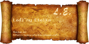 Leány Etelka névjegykártya